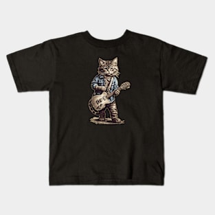 Rock and Roll Cat Kids T-Shirt